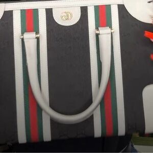 Elegant Black and White Designer Tote Bag